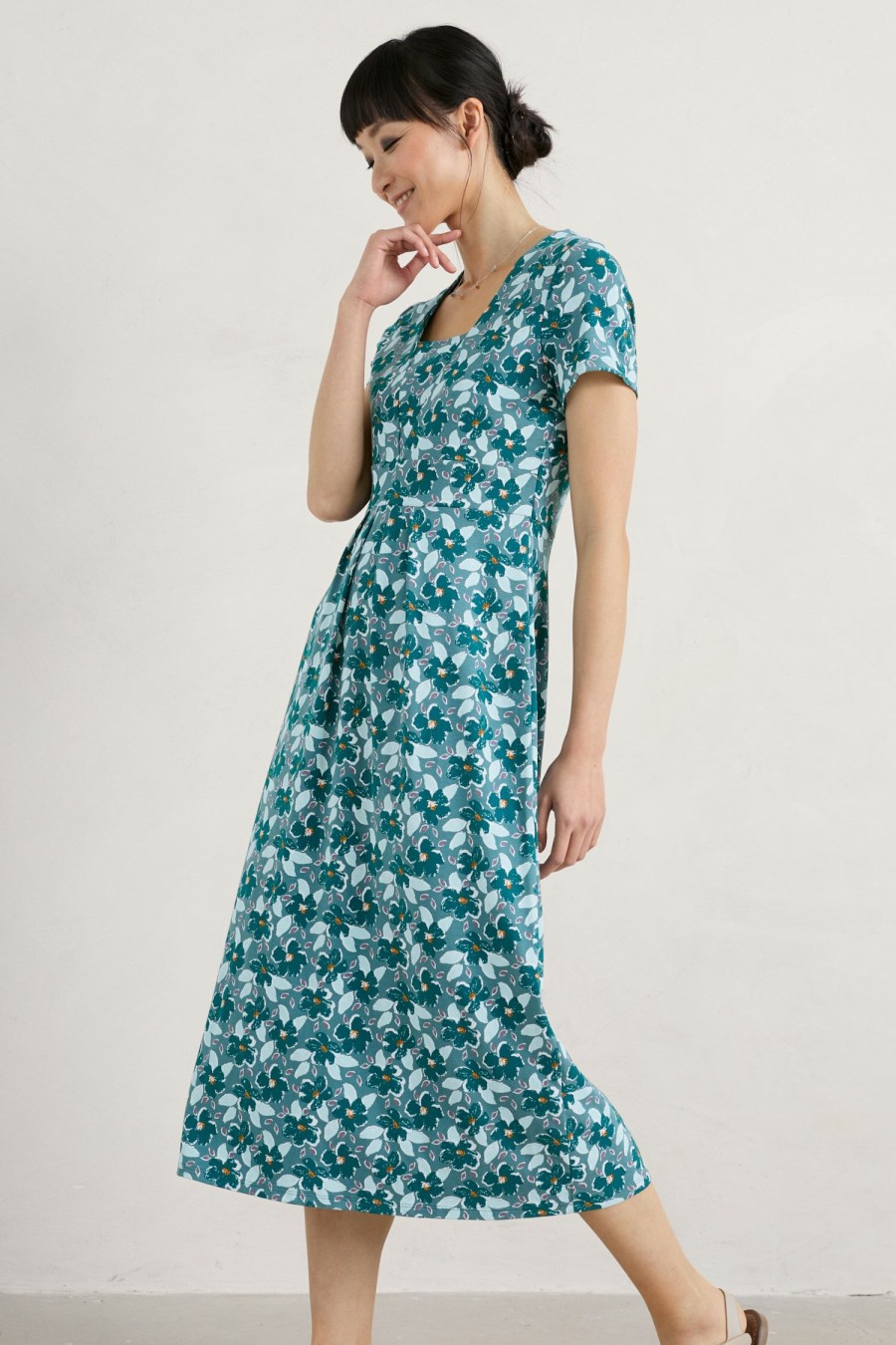 Women Seasalt Cornwall Dresses | Seed Packet Short Sleeve Midi Dress